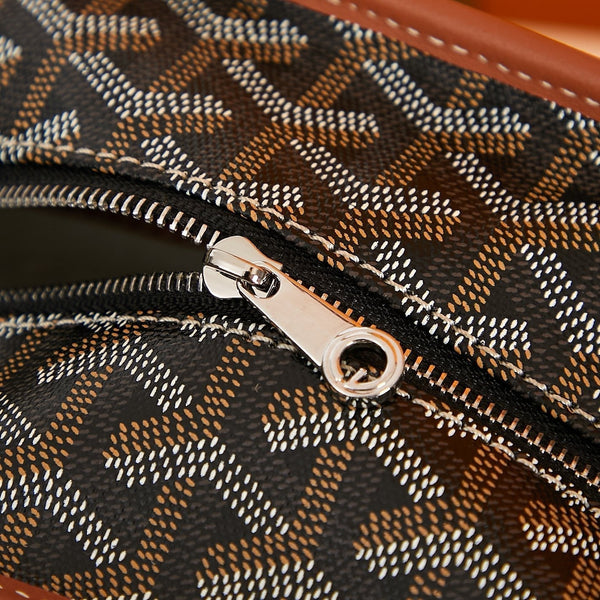 SAINT LOUIS PM 30 IN TELA GOYARDINE NERA E PELLE DI VITELLO TAN