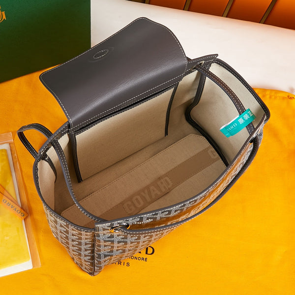 ROUETTE SOUPLE BAG 31 IN BLACK GOYARDINE CANVAS AND CALFSKIN