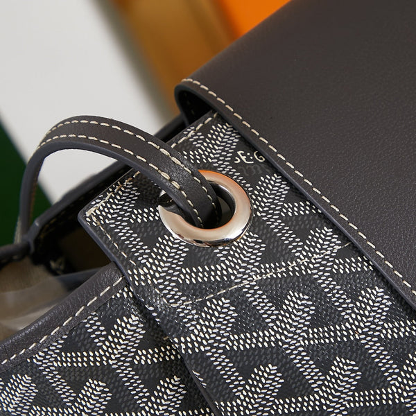 ROUETTE SOUPLE BAG 31 IN BLACK GOYARDINE CANVAS AND CALFSKIN