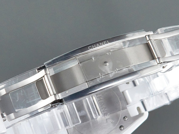 J12 Date Quarzo Ceramica Bianca Numeri Neri Quadrante Bianco