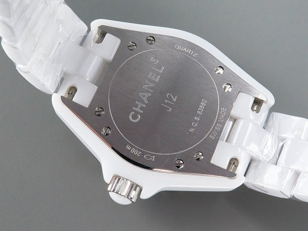 J12 Date Quarzo Ceramica Bianca Numeri Neri Quadrante Bianco