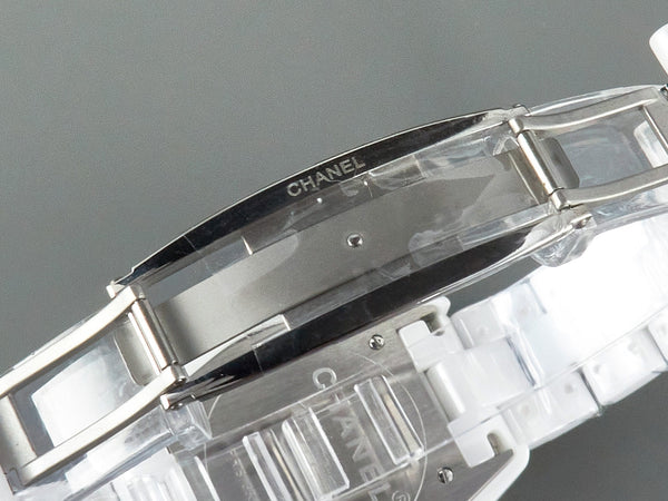 J12 Date Automatic White Ceramic Black Numerals White Dial