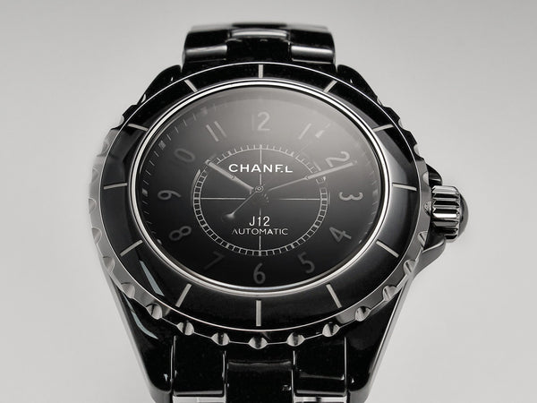 J12 Automatic Black Ceramic Black Numerals Black Dial Black Steel Hands