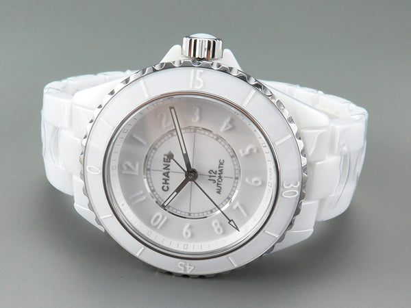 J12 Automatic White Ceramic White Numerals Black White Hands White Dial