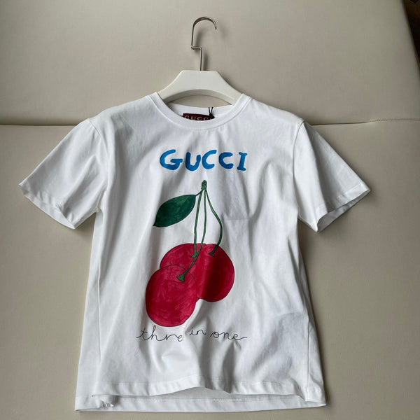 Gucci 25 Cherry T-shirt White Red Cotton