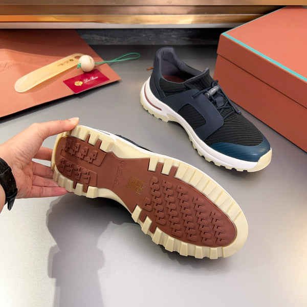 LP TRAIL HIKER WALK SNEAKER BLACK AND AEGEAN MESH BREATHABLE