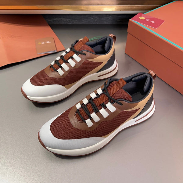 LP BRUNELLO SNEAKERS MARRONE E GRIGIO CHIARO MESH TRASPIRANTE