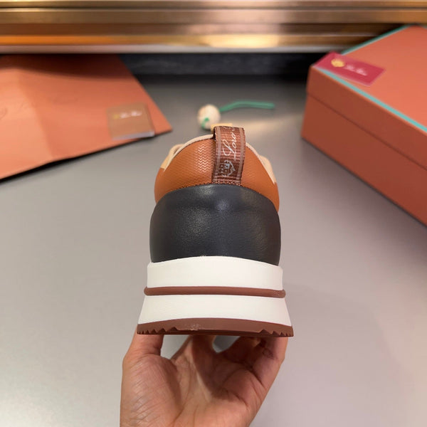 LP BRUNELLO SNEAKERS MARRONE E GRIGIO CHIARO MESH TRASPIRANTE