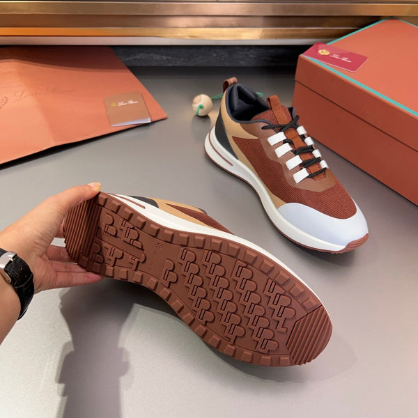 LP BRUNELLO SNEAKERS MARRONE E GRIGIO CHIARO MESH TRASPIRANTE