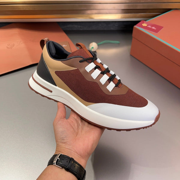 LP BRUNELLO SNEAKERS MARRONE E GRIGIO CHIARO MESH TRASPIRANTE