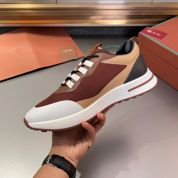 LP BRUNELLO SNEAKERS MARRONE E GRIGIO CHIARO MESH TRASPIRANTE