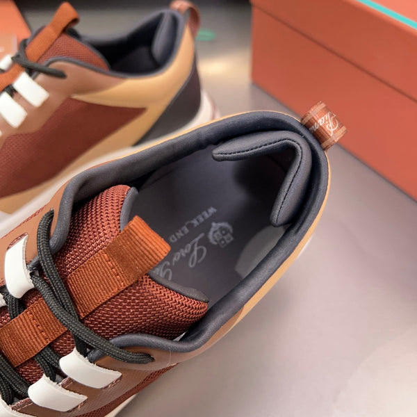 LP BRUNELLO SNEAKERS MARRONE E GRIGIO CHIARO MESH TRASPIRANTE