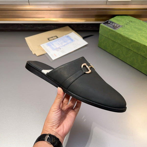 GG Men's Mule Black Cowhide 547673