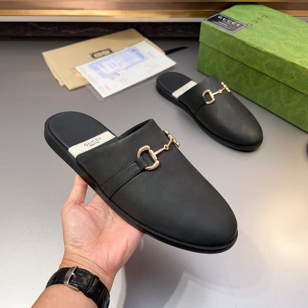 GG Men's Mule Black Cowhide 547673
