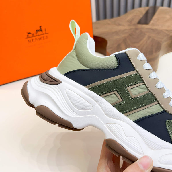 HM Men's Sneaker Green Calfskin Suede 601278