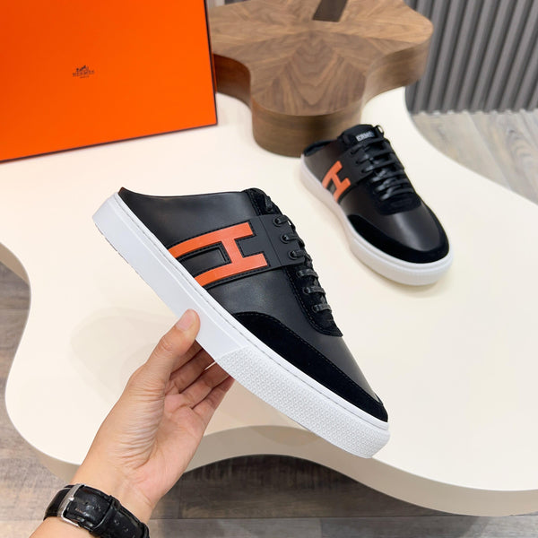 HM Men's Keep Mule Pelle di vitello scamosciata nera 651997