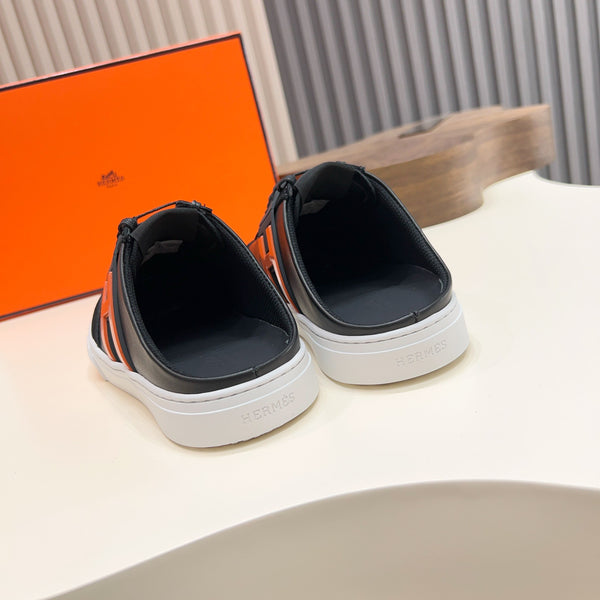 HM Men's Keep Mule Pelle di vitello scamosciata nera 651997