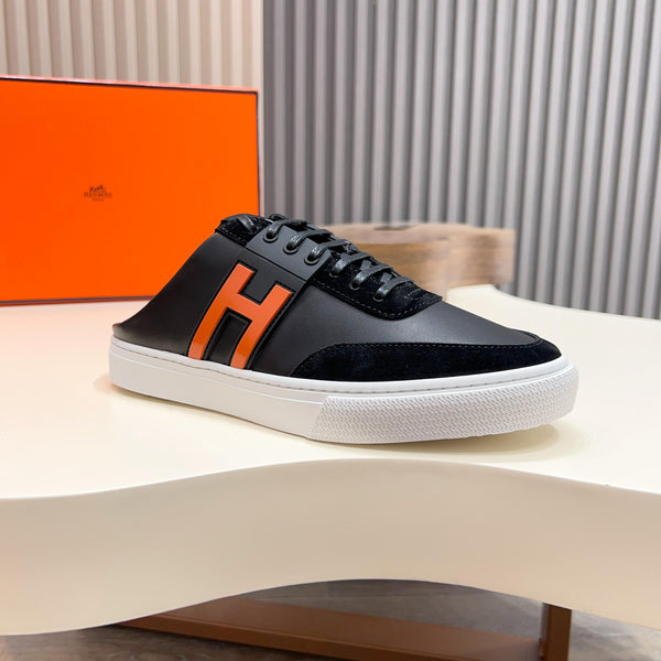 HM Men's Keep Mule Pelle di vitello scamosciata nera 651997