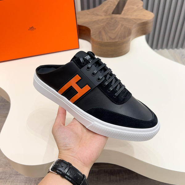 HM Men's Keep Mule Pelle di vitello scamosciata nera 651997