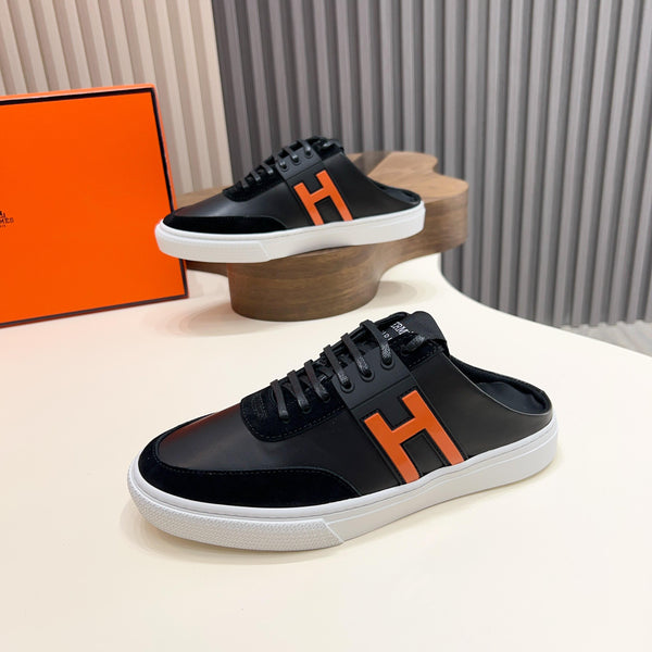 HM Men's Keep Mule Pelle di vitello scamosciata nera 651997