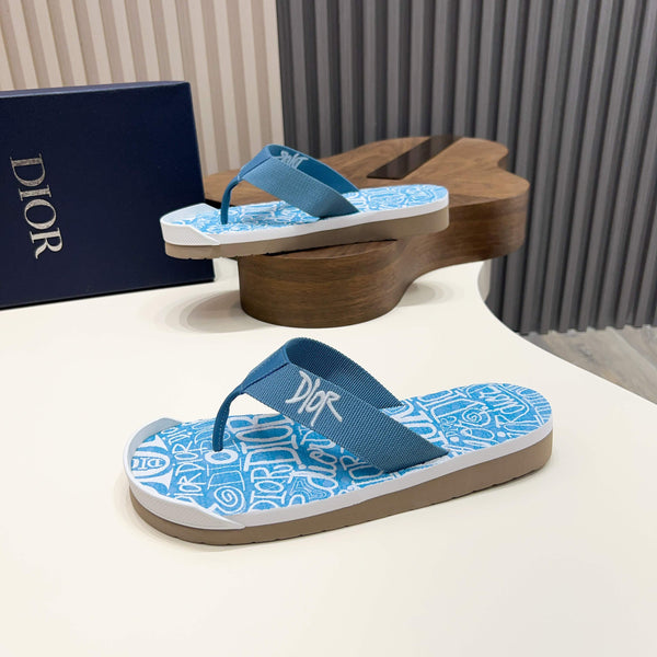 CD Alias Thong Sandals Blue Print Fabric 639094