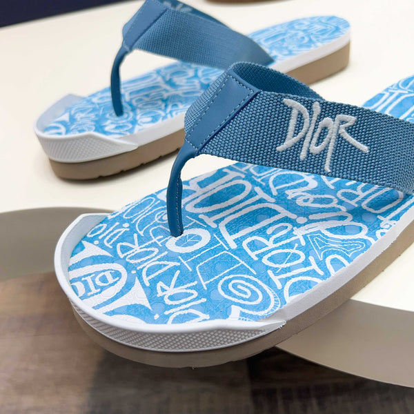 CD Alias Thong Sandals Blue Print Fabric 639094