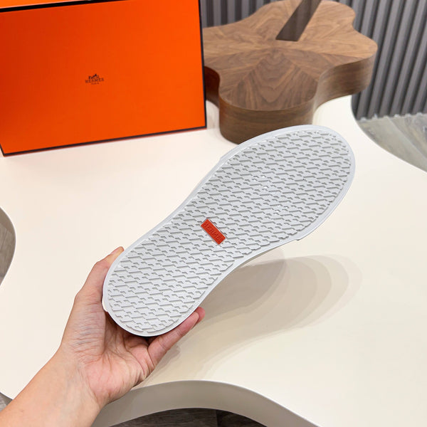 HM Men's Get Sneaker Grey Cowhide Canvas 723509