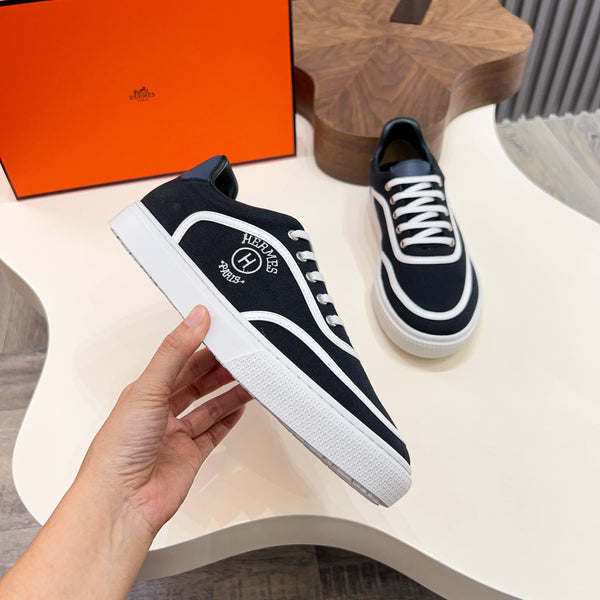 HM Men's Get Sneaker Black Cowhide Canvas 723510