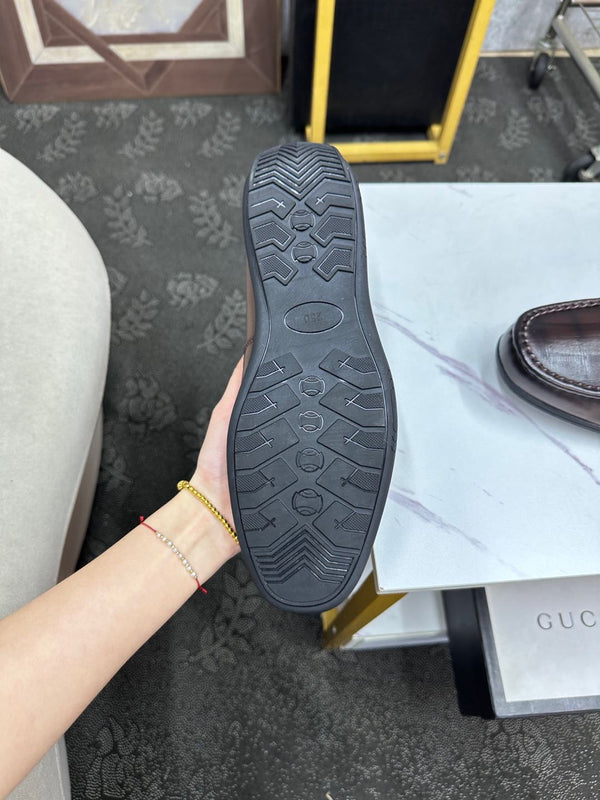 GG Men's Loafer Brown Embossed Cowhide 532511