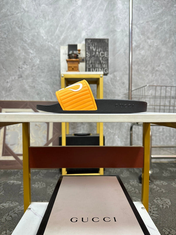 GG Men's Slide Orange Sheepskin Rubber 540093