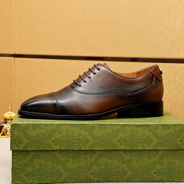 GG Men's Dress Shoe Brown Mix Black Calfskin 742980