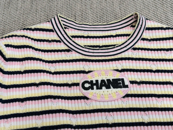 Chanel T- Shirt Pink Yellow mix Black Tencel 232702