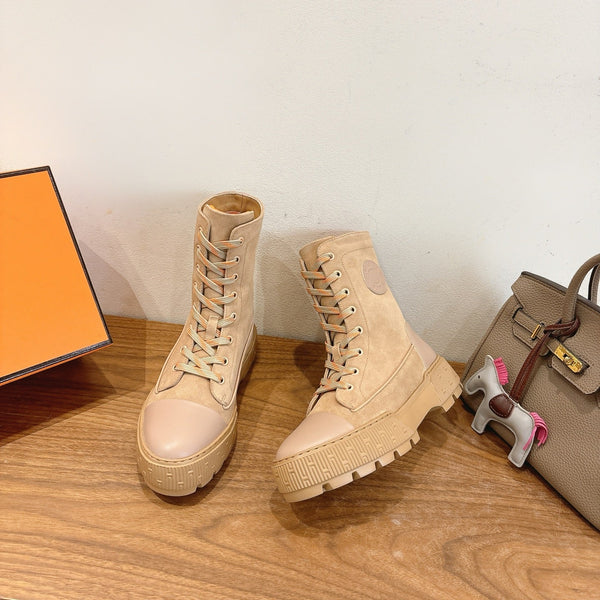 HM 26S Fresh Ankle Boots 4cm Light Beige Suede 110599
