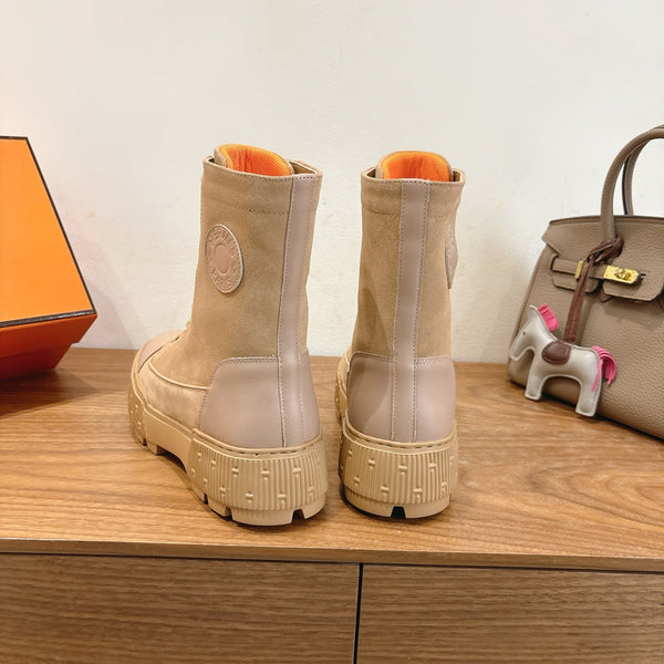 HM 26S Fresh Ankle Boots 4cm Light Beige Suede 110599