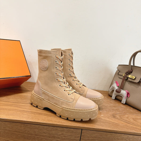 HM 26S Fresh Ankle Boots 4cm Light Beige Suede 110599
