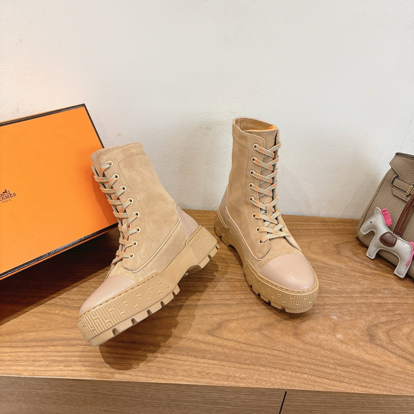 HM 26S Fresh Ankle Boots 4cm Light Beige Suede 110599