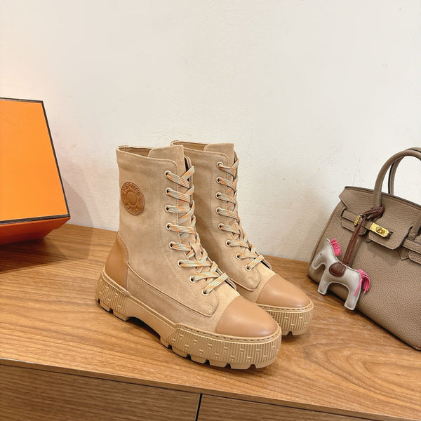 HM 26S Fresh Ankle Boots 4cm Beige Suede 110600