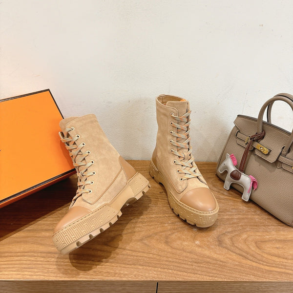HM 26S Fresh Ankle Boots 4cm Beige Suede 110600