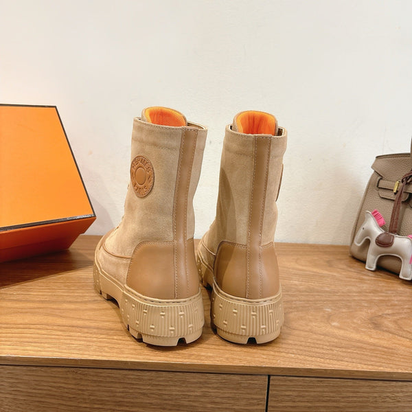 HM 26S Fresh Ankle Boots 4cm Beige Suede 110600