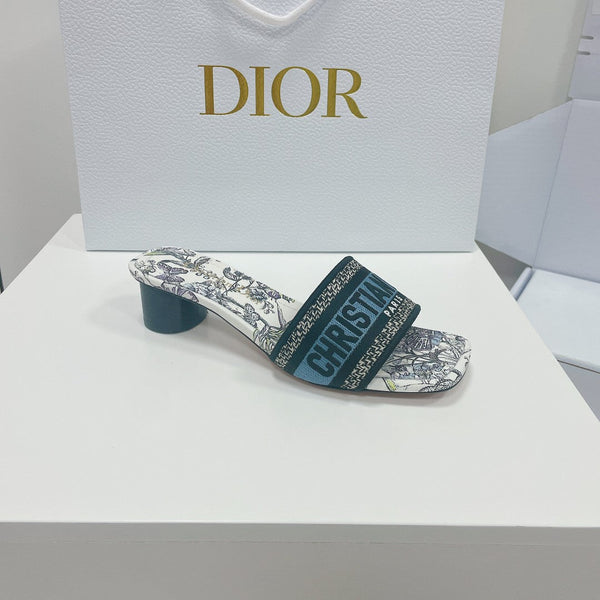 cd dway slide 35 blue black cotton embroidery flowe motif