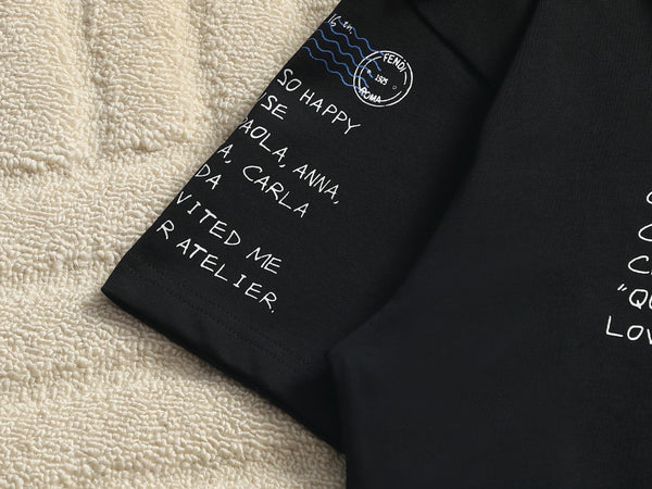Fendi Men Oversized T-Shirt Black Cotton