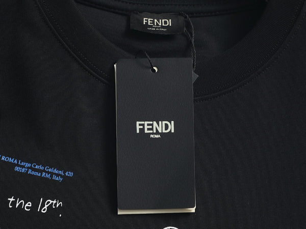 Fendi Men Oversized T-Shirt Black Cotton