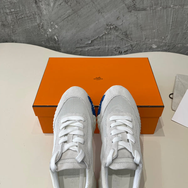 HM Bouncing 35 Sneakers Grey Mesh Canvas & Suede Goatskin H Blue Orange