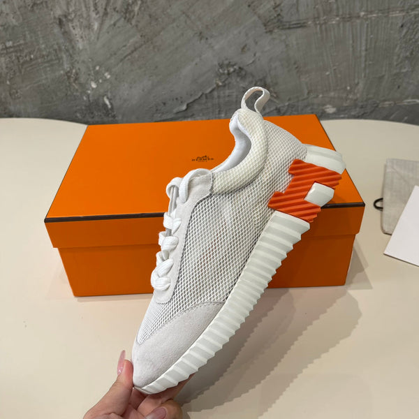 HM Bouncing 35 Sneakers Grey Mesh Canvas & Suede Goatskin H Blue Orange