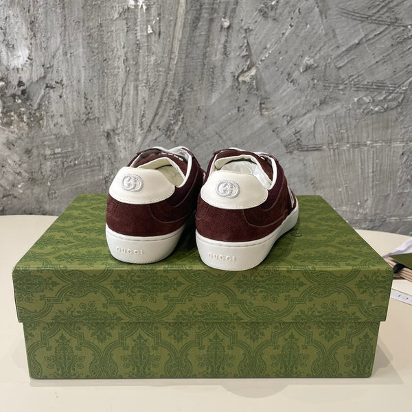 Sneaker bassa GG Barn Red Canvas Suede Vitello