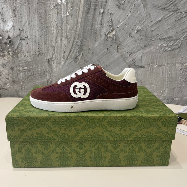 Sneaker bassa GG Barn Red Canvas Suede Vitello