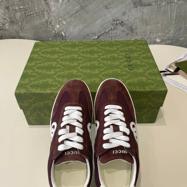 Sneaker bassa GG Barn Red Canvas Suede Vitello