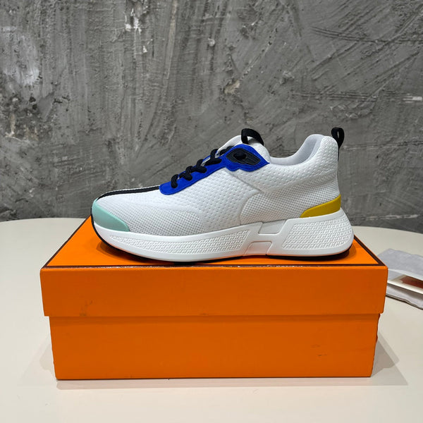 HEROS SNEAKERS WHITE MIX COBALT GOATSKIN