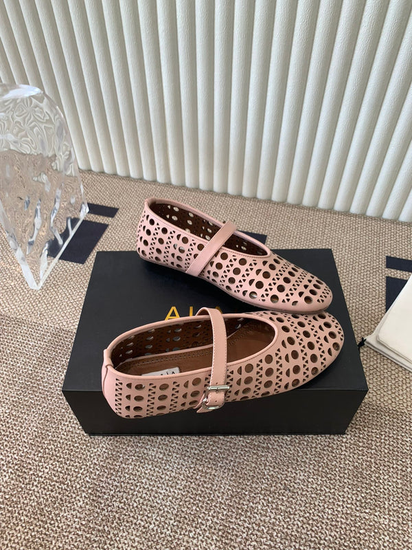 ballet flat in vienne nude lambskin