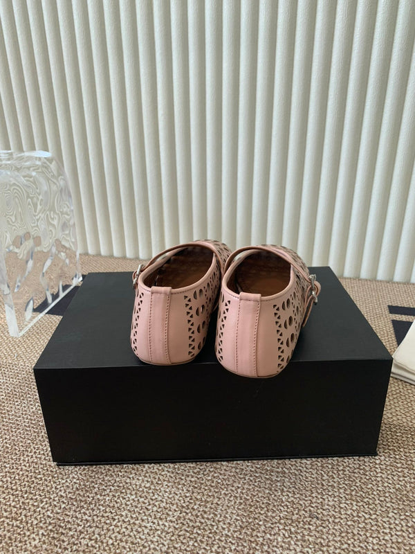 ballet flat in vienne nude lambskin